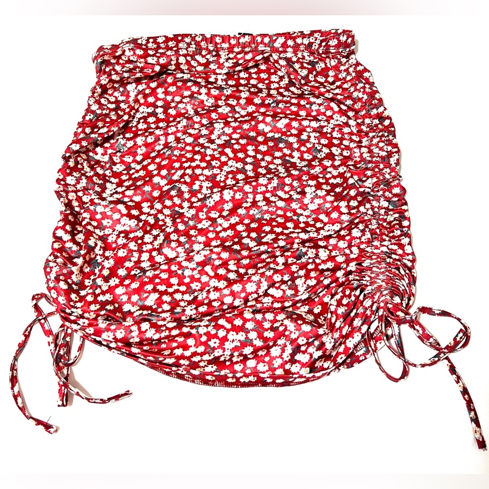 Floral Red Skirt